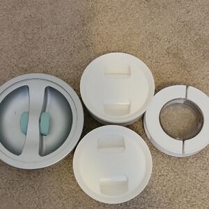 Free With Any Other Purchase! Bundle Of 4 White and Silver Kitchen Storage Lids